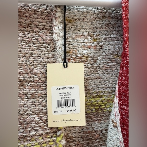 Elan Multicoloured Open Front Cardigan Soft Side Slits One Size NWT - Picture 5 of 12